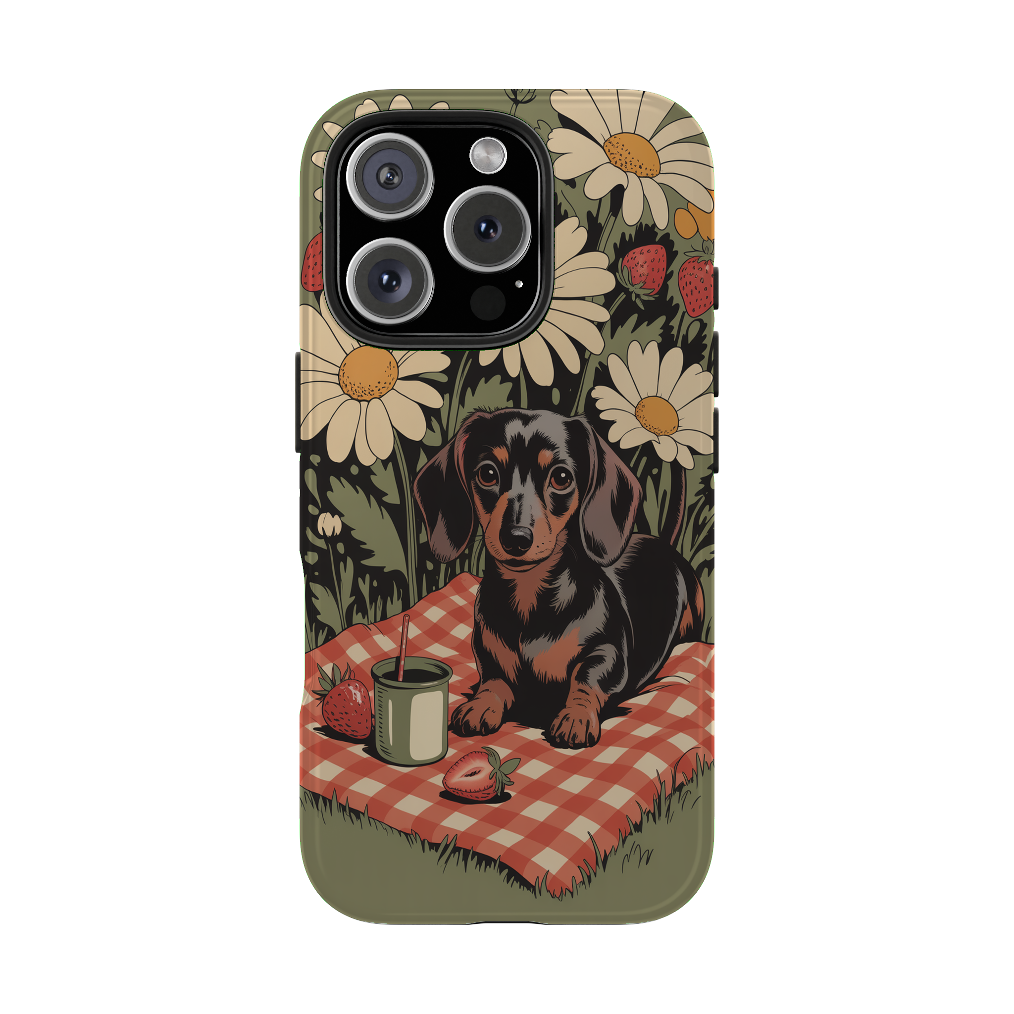 Picnic in the Daisies phone case mockup