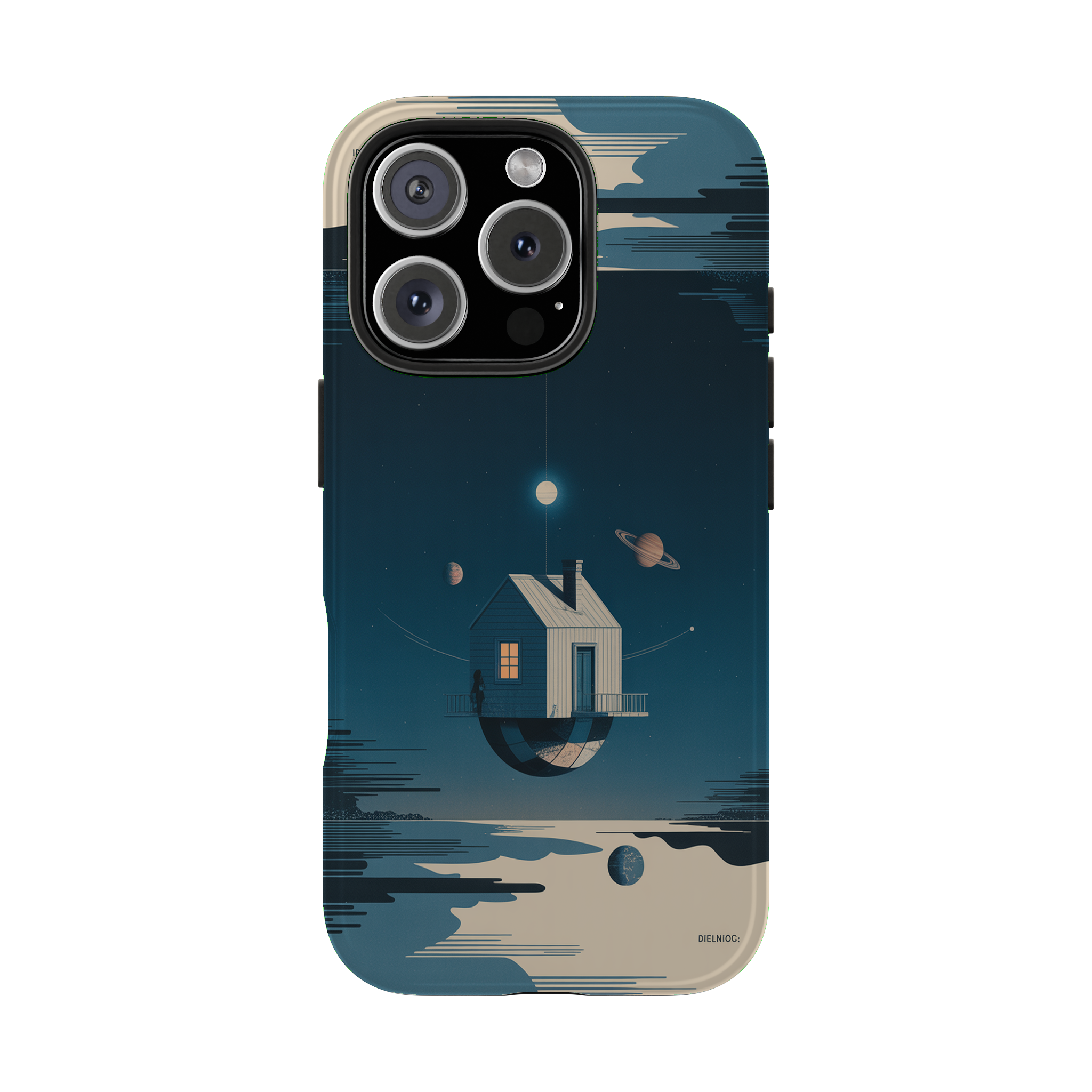 Floating House in the Cosmos phone case mockup