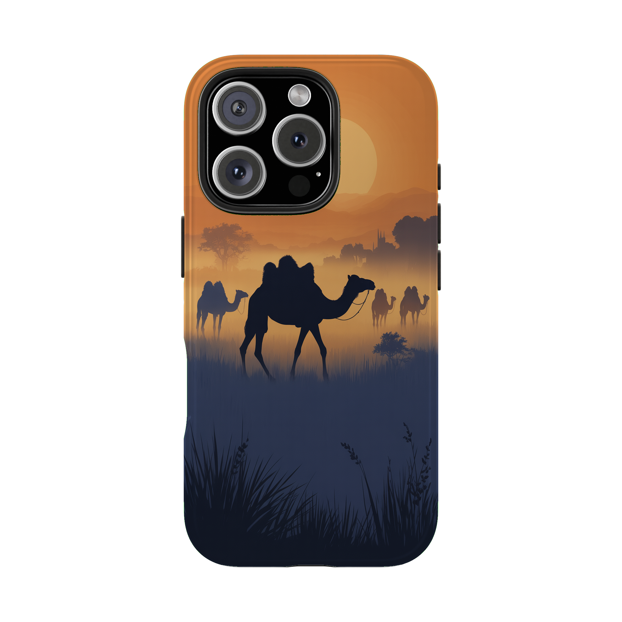 Camels in the Morning Fog, digital phone case preview