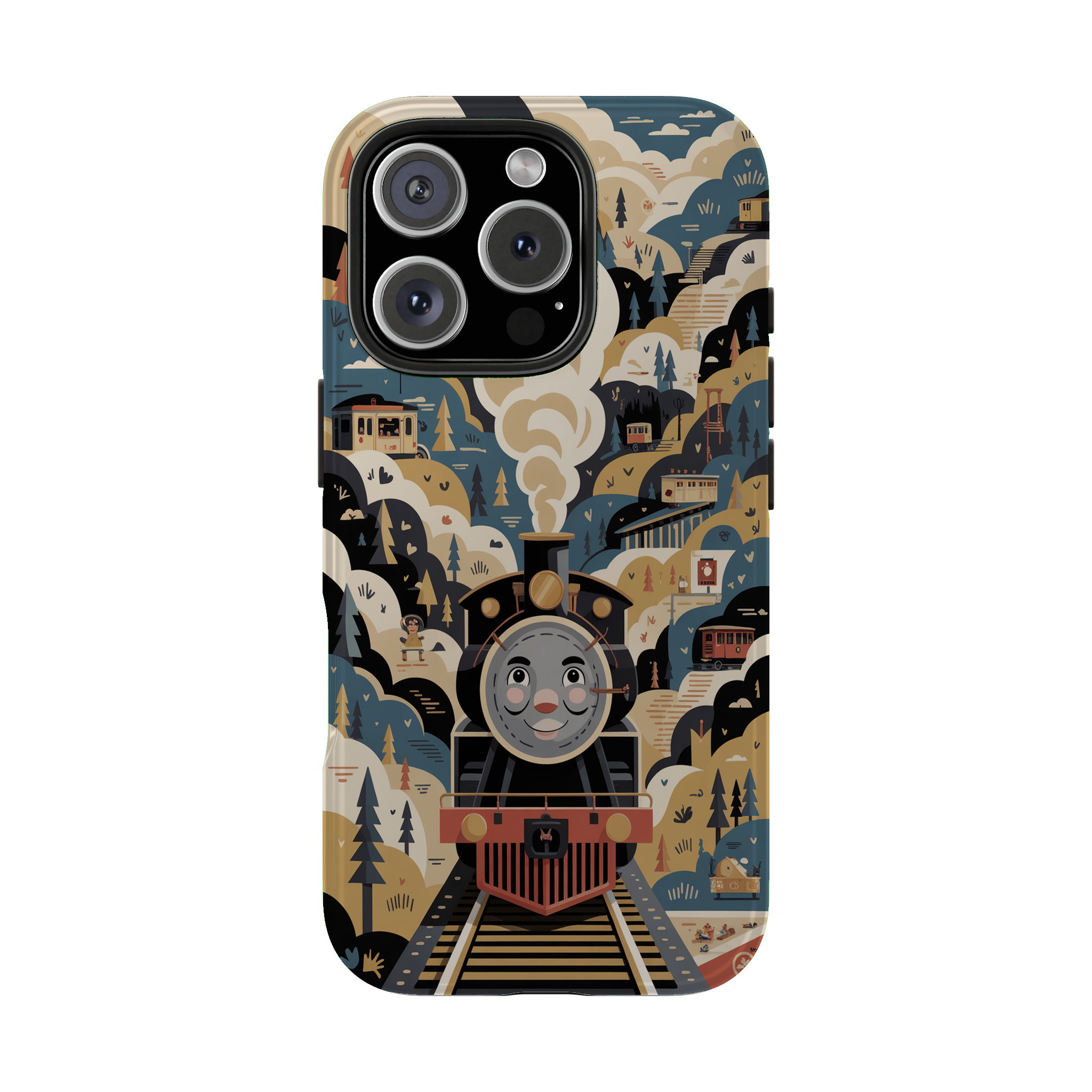 Little Engine on the Tracks phone case mockup