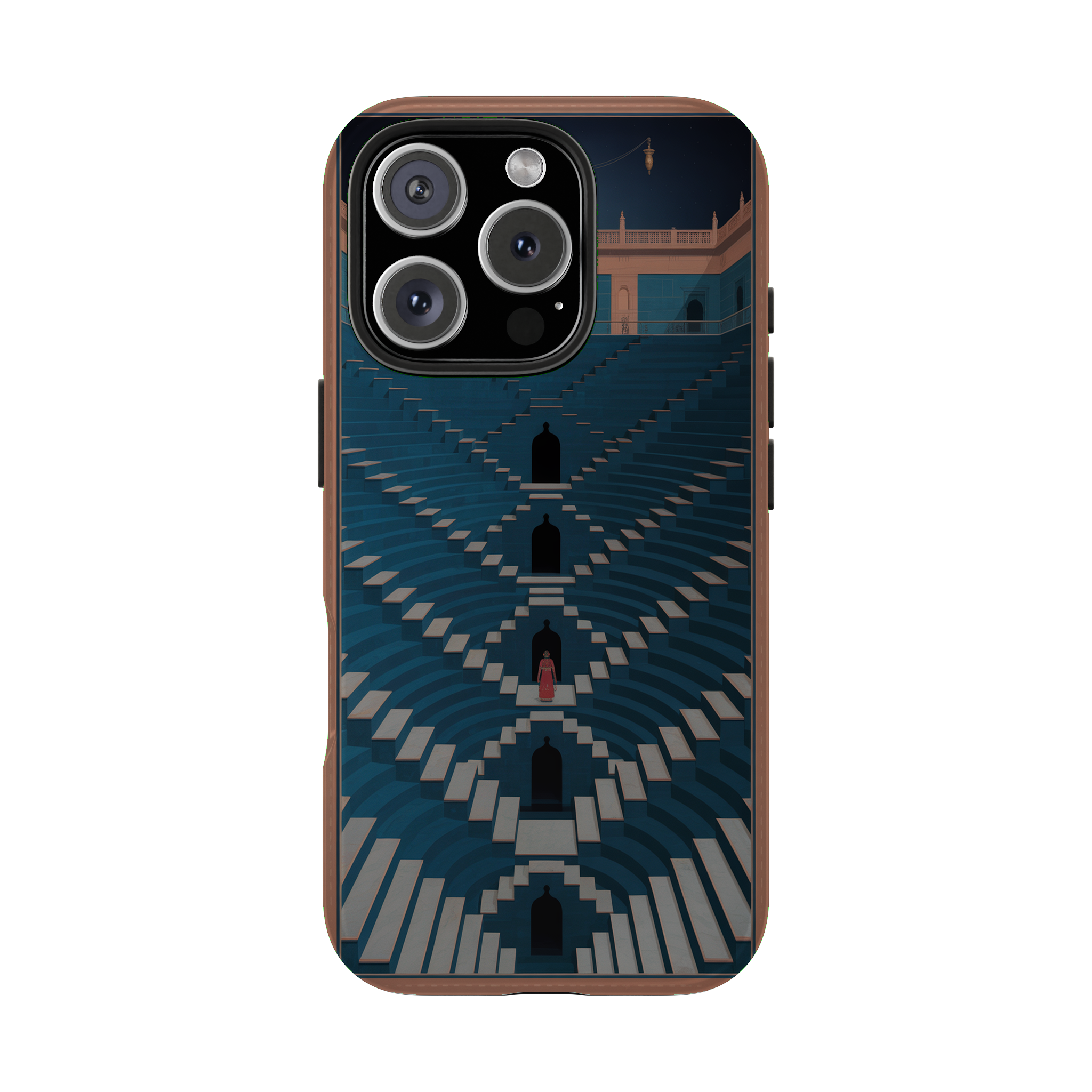 Midnight at the Stepwell phone case mockup