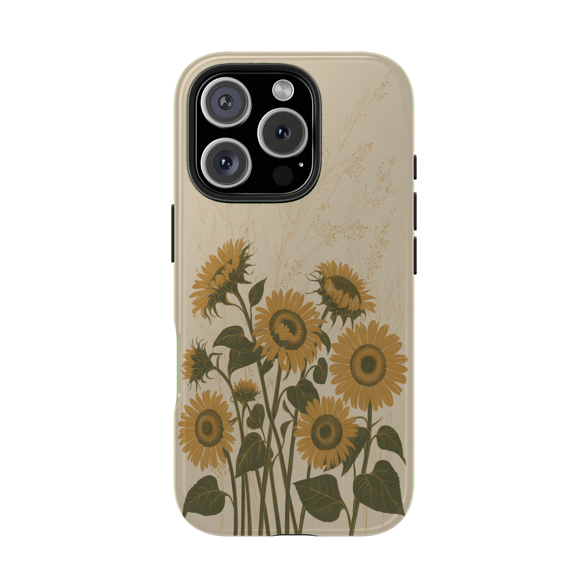 Retro Sunflowers in Bloom, digital phone case preview