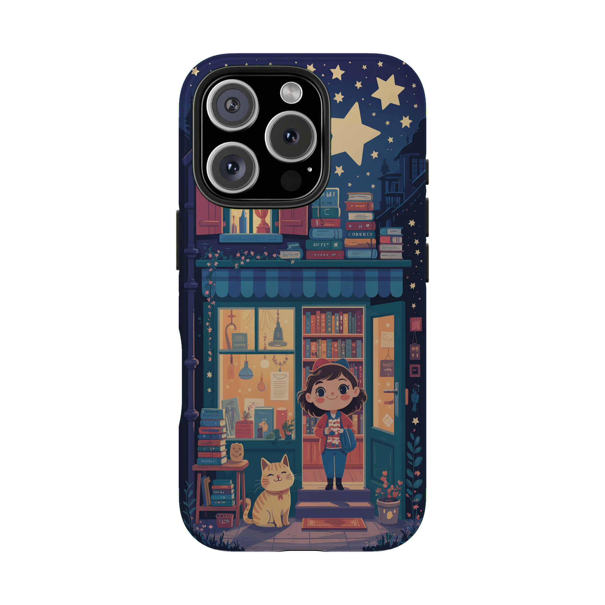 Midnight Starlight Bookshop phone case mockup