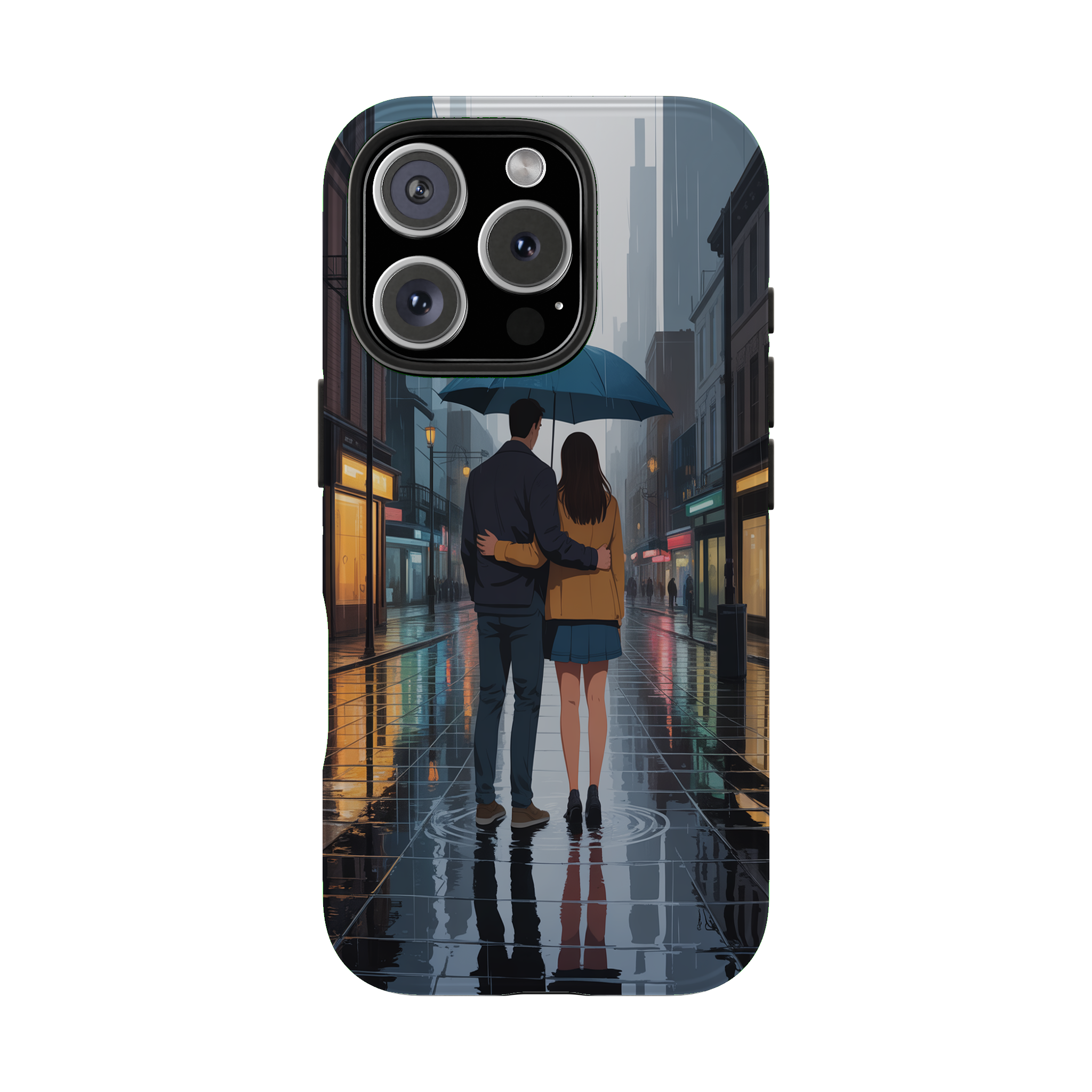 Shelter in the Rain phone case mockup
